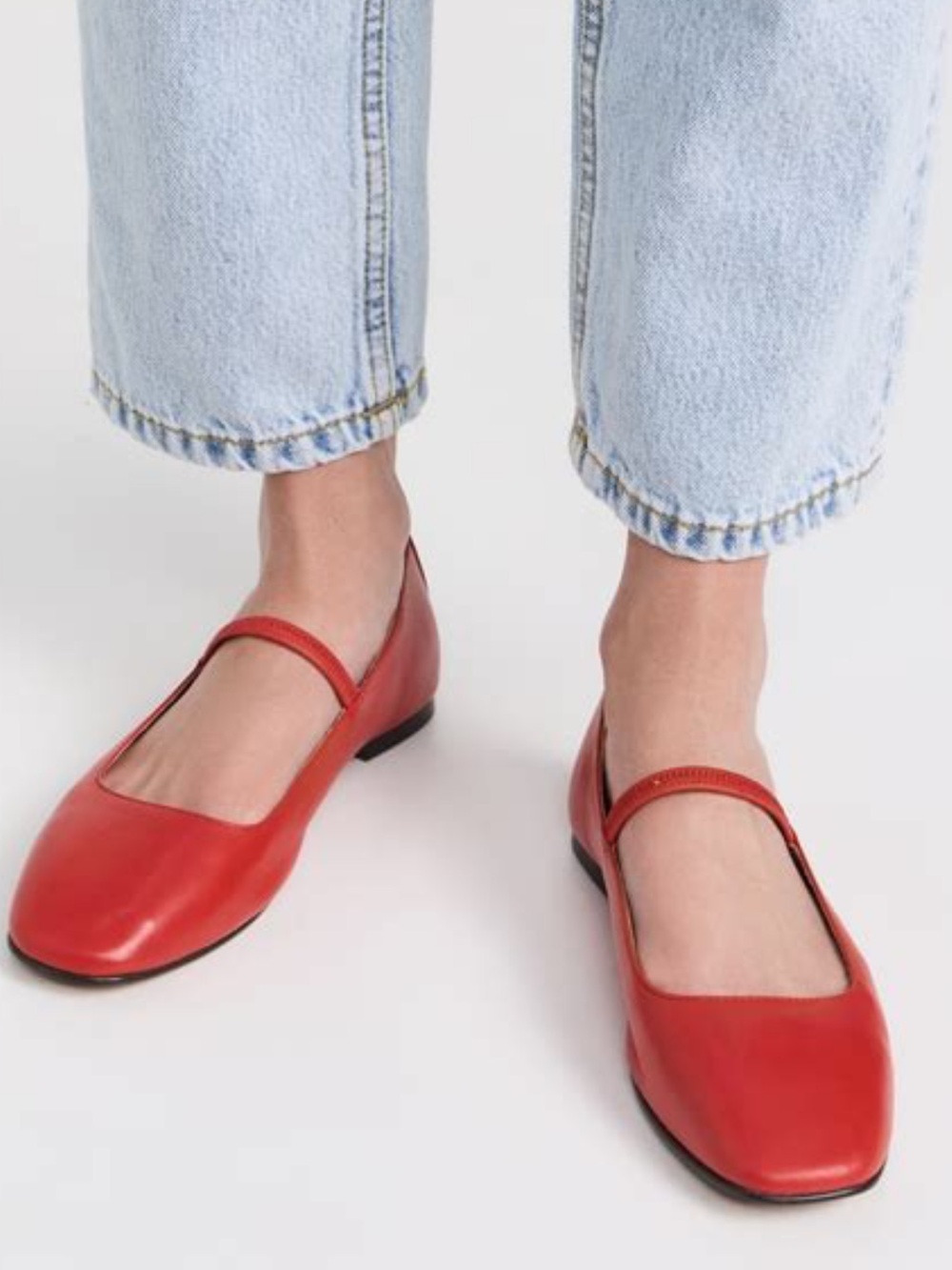 Madewell Greta Mary-Jane ballet flat red size 7 leather flats.